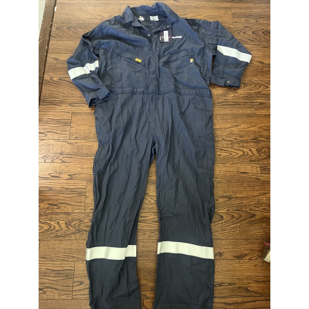 Lapco FR GOCD6NY Coverall Jumpsuit Mens 58 Tall Blue Reflective Zip Up AMERIGAS